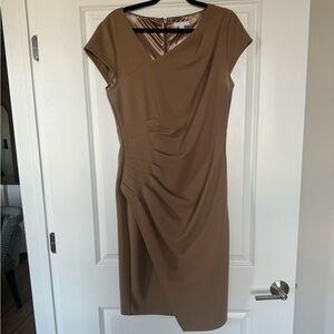 New York & Company Tan Midi Dress